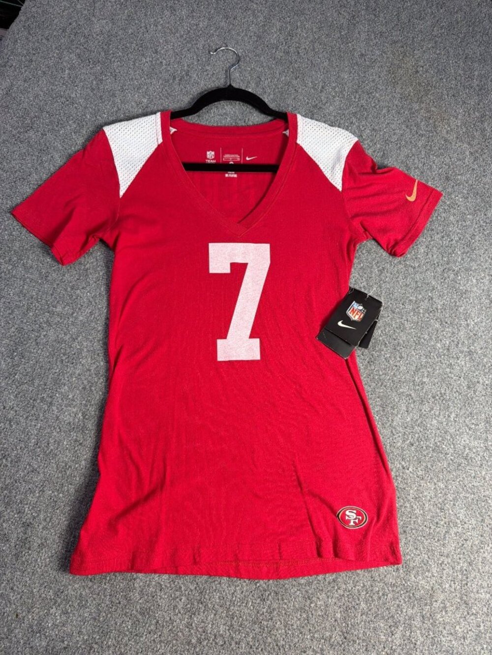 Nike Womens NFL Colin Kaepernick 49ers Jersey Red Size Small New With Tags